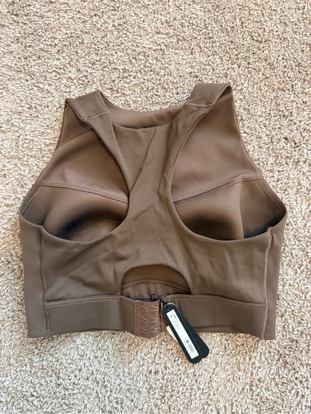 Nike x Skims Matte Women's High-Neck padded bra size 36dd dark sepia NWT - Picture 8 of 10